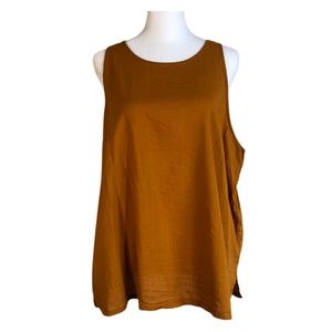 NWT Old Navy Sleeveless Blouse High Neck Mustard L